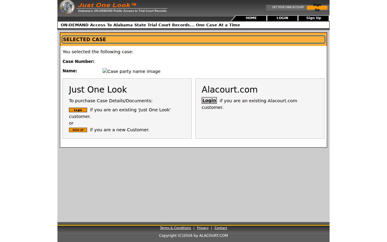 DeKalb County case search selected-case purchase screen