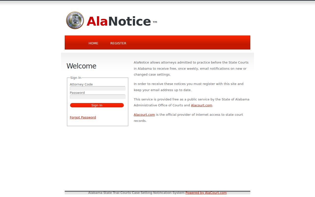 DeKalb County court calendar attorney setting notice interface