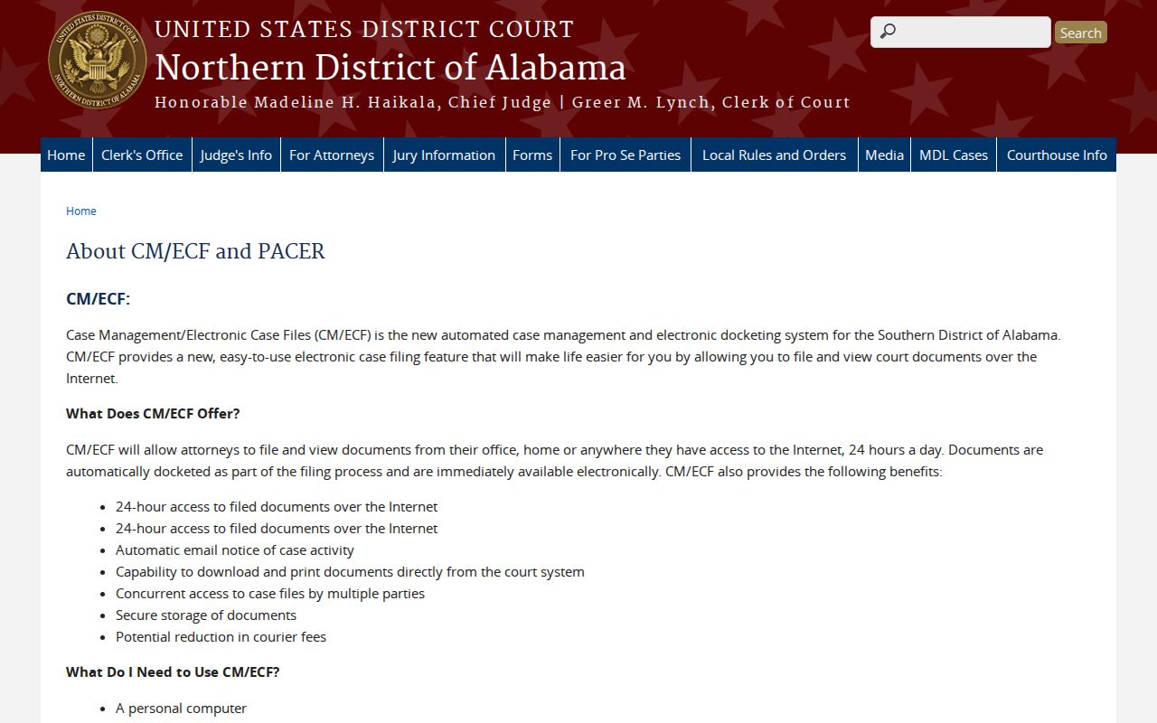 Federal docket access source for DeKalb County court record routing